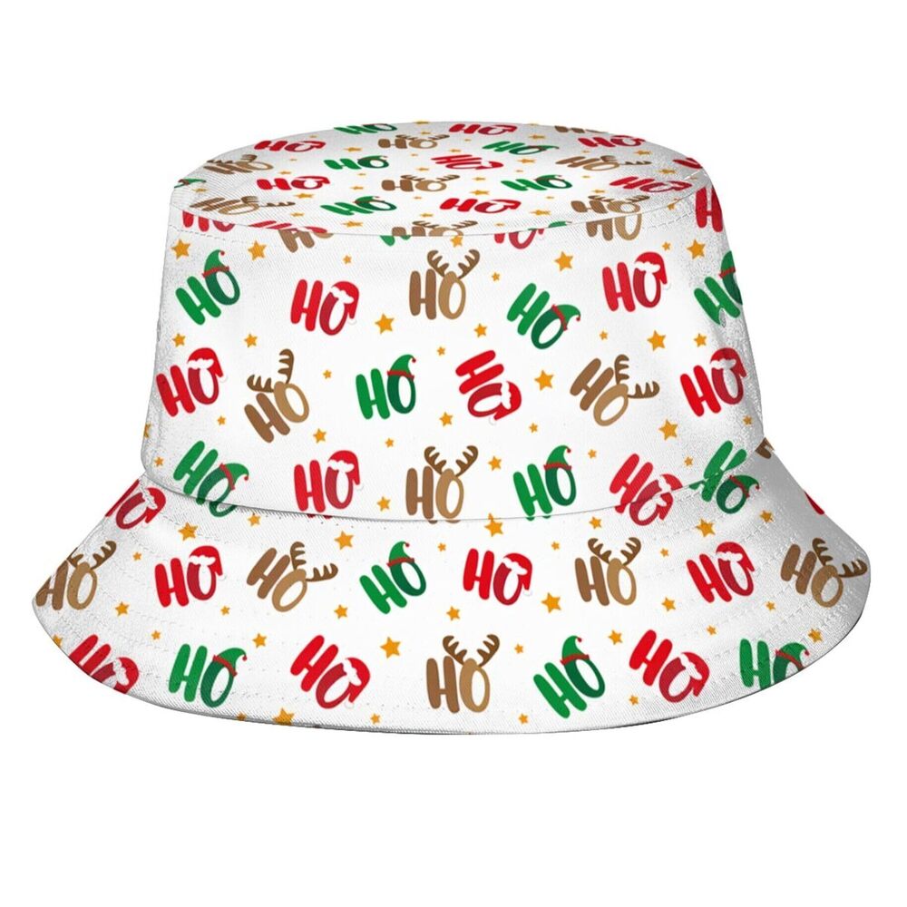 4706 Ho Ho Ho Christmas Bucket Hat Merry Christmas Fisherman Hats Outdoor